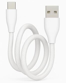 BEVER BT-777 USB-C Cable, 20W Fast Charging, Braided White Data Cable