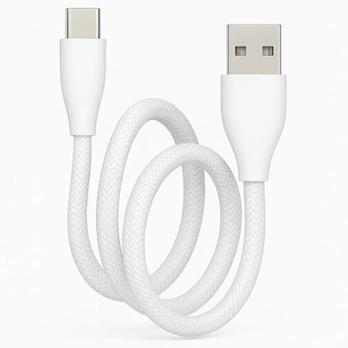BEVER BT-777 USB-C Cable, 20W Fast Charging, Braided White Data Cable