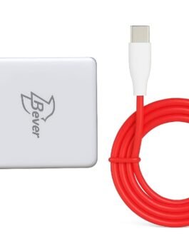 Bever BT- Torque,65W Fast Charging Adapter with 80W VOOC Cable, USB Wall Charger with Red Type-C Cable